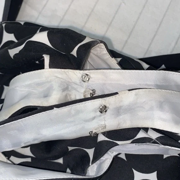 NINE WEST Womens Dress Sz 4Navy and White Polka DOts Career V Neck Fit & Flare - Picture 11 of 11